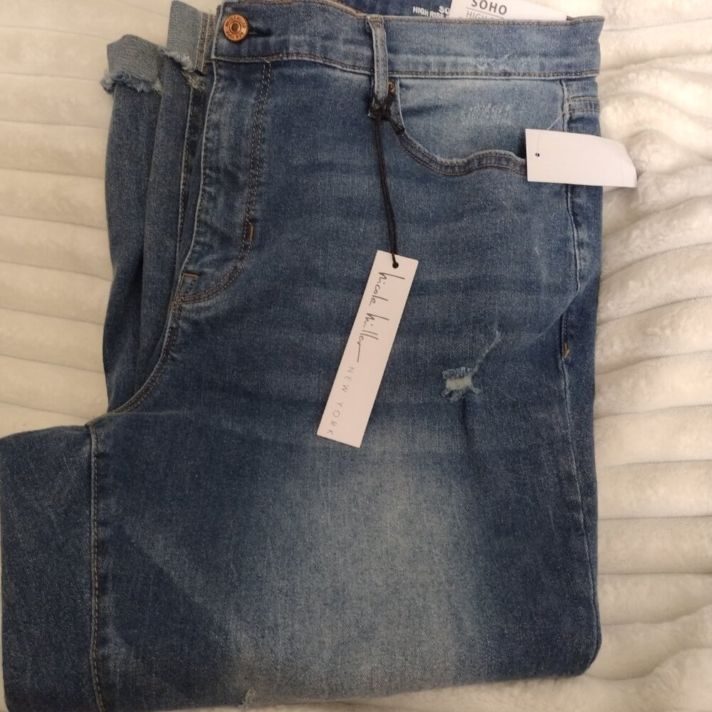 Nicole Miller New York SOHO High Rise Skinny Crop Jeans 18W NWT - Picture 4 of 16